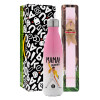 Easter Set, Metallic pink/white (Stainless steel) thermos, double-walled, 500ml & aromatic flat Easter candle (30cm) (PINK)