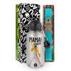 Easter Set, metallic silver aluminum water bottle (500ml) & scented flat Easter candle (30cm) (TURQUOISE)