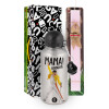 Easter Set, metallic Silver aluminum water bottle (500ml) & scented flat Easter candle (30cm) (PINK)