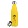 Yellow Stainless Steel Metallic Thermos, double-walled, 500ml