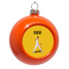 Orange Christmas tree ornament bauble 8cm