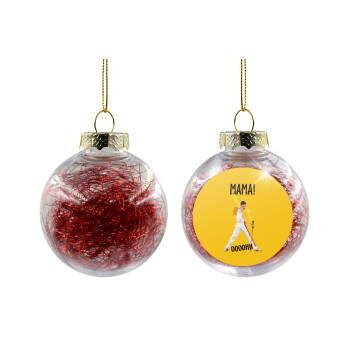 mama ooohh!, Χριστουγεννιάτικη μπάλα δένδρου διάφανη με κόκκινο γέμισμα 8cm