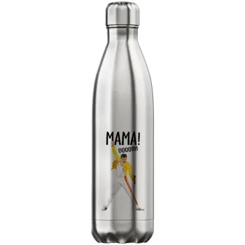 mama ooohh!, Μεταλλικό παγούρι θερμός Inox (Stainless steel), διπλού τοιχώματος, 750ml