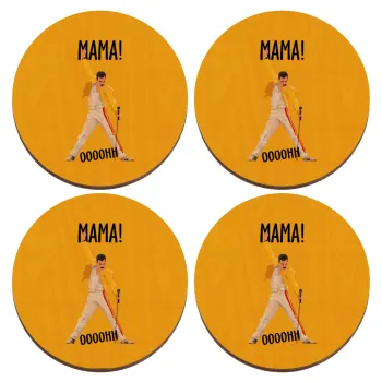 mama ooohh!, ΣΕΤ x4 Σουβέρ ξύλινα στρογγυλά plywood (9cm)