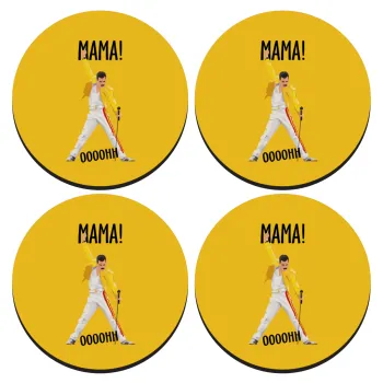 mama ooohh!, SET of 4 round wooden coasters (9cm)