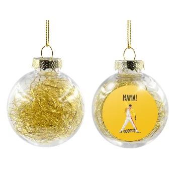 mama ooohh!, Transparent Christmas tree ball ornament with gold filling 8cm