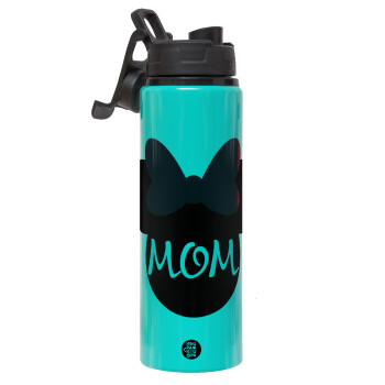 mini mom, Metallic water bottle with safety lid, 850ml aluminum