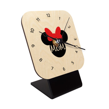 mini mom, Επιτραπέζιο ρολόι σε φυσικό ξύλο (10cm)
