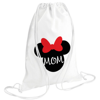 mini mom, Τσάντα πλάτης πουγκί GYMBAG λευκή (28x40cm)