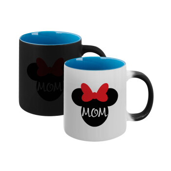 mini mom, Κούπα Μαγική εσωτερικό μπλε, κεραμική 330ml που αλλάζει χρώμα με το ζεστό ρόφημα