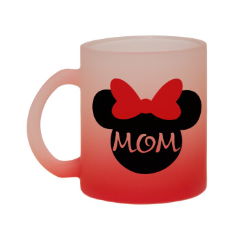mini mom, Κούπα γυάλινη δίχρωμη με βάση το κόκκινο ματ, 330ml
