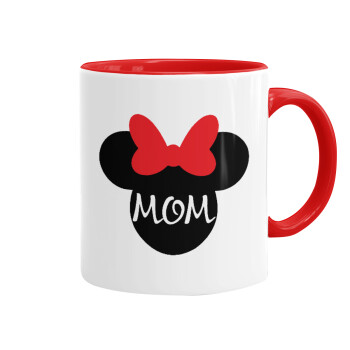 mini mom, Mug colored red, ceramic, 330ml