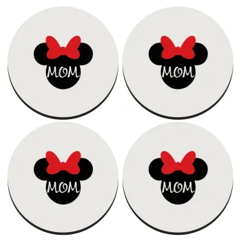 mini mom, ΣΕΤ 4 Σουβέρ ξύλινα στρογγυλά (9cm)