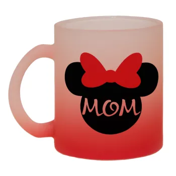 mini mom, Κούπα γυάλινη δίχρωμη με βάση το κόκκινο ματ, 330ml