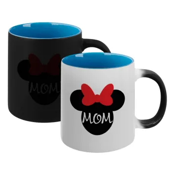 mini mom, Κούπα Μαγική εσωτερικό μπλε, κεραμική 330ml που αλλάζει χρώμα με το ζεστό ρόφημα