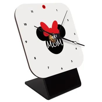 mini mom, Quartz Wooden table clock with hands (10cm)