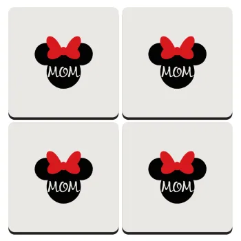 mini mom, ΣΕΤ 4 Σουβέρ ξύλινα τετράγωνα (9cm)