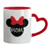 Mug heart red handle, ceramic, 330ml