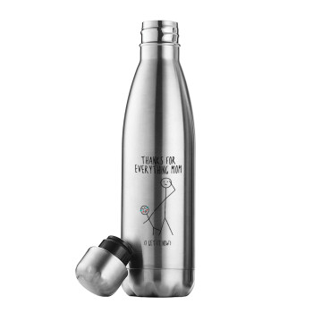 Thanks for everything mom, Inox (Stainless steel) double-walled metal mug, 500ml