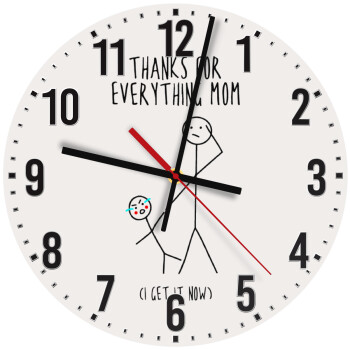 Thanks for everything mom, Ρολόι τοίχου ξύλινο (30cm)