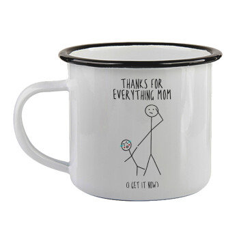 Thanks for everything mom, Κούπα εμαγιέ με μαύρο χείλος 360ml