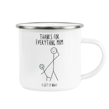 Thanks for everything mom, Metallic enamel cup white 360ml