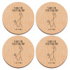 ΣΕΤ x4 Σουβέρ ξύλινα στρογγυλά plywood (9cm)