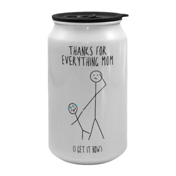 Thanks for everything mom, Κούπα ταξιδιού μεταλλική με καπάκι (tin-can) 500ml