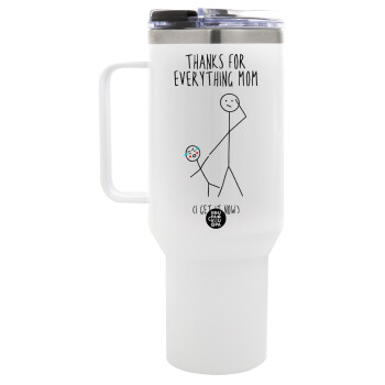 Thanks for everything mom, Mega Stainless steel Tumbler with lid, double wall 1,2L