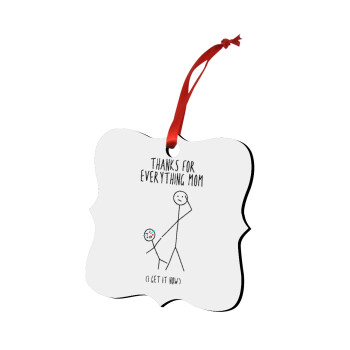 Thanks for everything mom, Christmas ornament polygon wooden 7.5cm