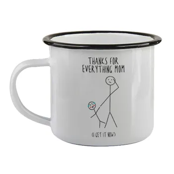 Thanks for everything mom, Κούπα εμαγιέ με μαύρο χείλος 360ml