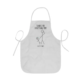 Thanks for everything mom, Ποδιά Σεφ ολόσωμη κοντή  Παιδική (44x62cm)