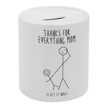 Thanks for everything mom, Κουμπαράς πορσελάνης με τάπα