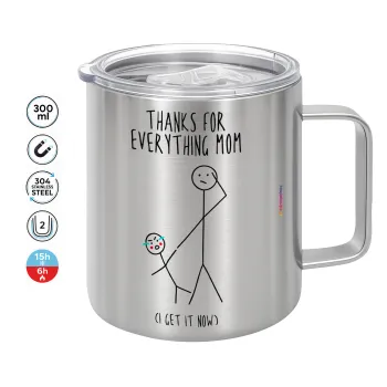 Thanks for everything mom, Mug Stainless steel double wall 300ml