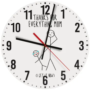 Thanks for everything mom, Ρολόι τοίχου ξύλινο (30cm)