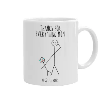 Thanks for everything mom, Ceramic coffee mug, 330ml