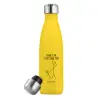Yellow Stainless Steel Metallic Thermos, double-walled, 500ml