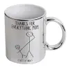 Mug ceramic, silver mirror, 330ml
