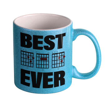 Best DAD Ever συγχορδίες κιθάρας, Κούπα Σιέλ Glitter που γυαλίζει, κεραμική, 330ml