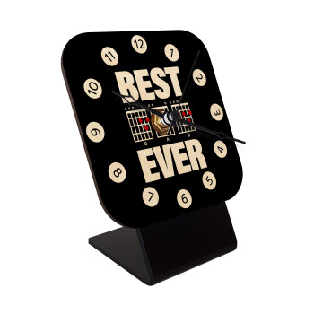 Best DAD Ever συγχορδίες κιθάρας, Επιτραπέζιο ρολόι σε φυσικό ξύλο (10cm)