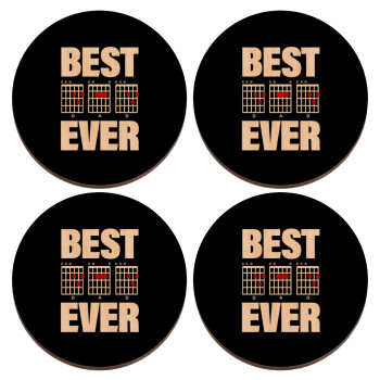 Best DAD Ever guitar chords, ΣΕΤ x4 Σουβέρ ξύλινα στρογγυλά plywood (9cm)
