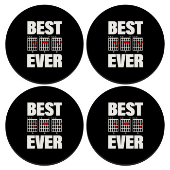 Best DAD Ever συγχορδίες κιθάρας, ΣΕΤ 4 Σουβέρ ξύλινα στρογγυλά (9cm)