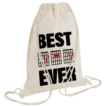 Best DAD Ever συγχορδίες κιθάρας, Τσάντα πλάτης πουγκί GYMBAG natural (28x40cm)