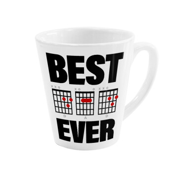 Best DAD Ever guitar chords, Κούπα κωνική Latte Λευκή, κεραμική, 300ml