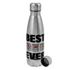 Metallic water bottle, stainless steel, 750ml