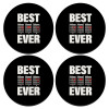 SET of 4 round wooden coasters (9cm)