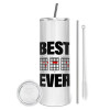 Tumbler stainless steel 600ml, with metal straw & cleaning brush