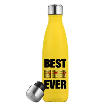 Best DAD Ever guitar chords, Yellow Stainless Steel Metallic Thermos, double-walled, 500ml