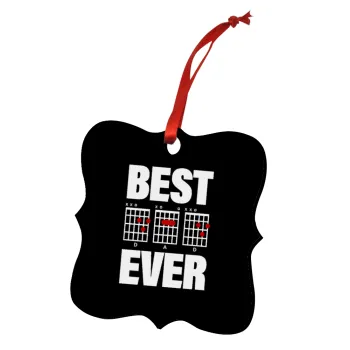 Best DAD Ever guitar chords, Christmas ornament polygon wooden 7.5cm