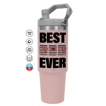 Best DAD Ever guitar chords, Pink color, 890ml (30oz) stainless Steel Tumbler with Handle